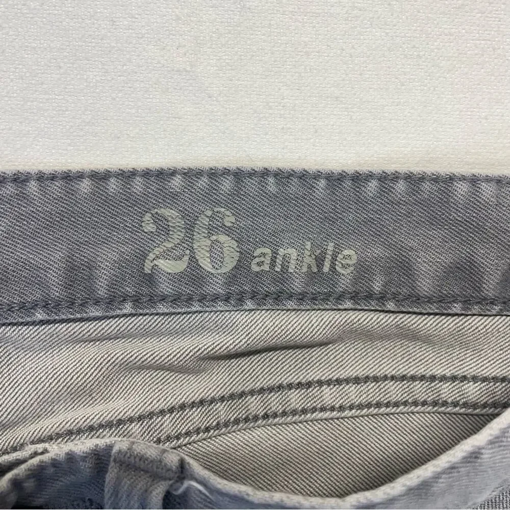 J. Crew Toothpick Jeans Size 26 Ankle gray wash denim
